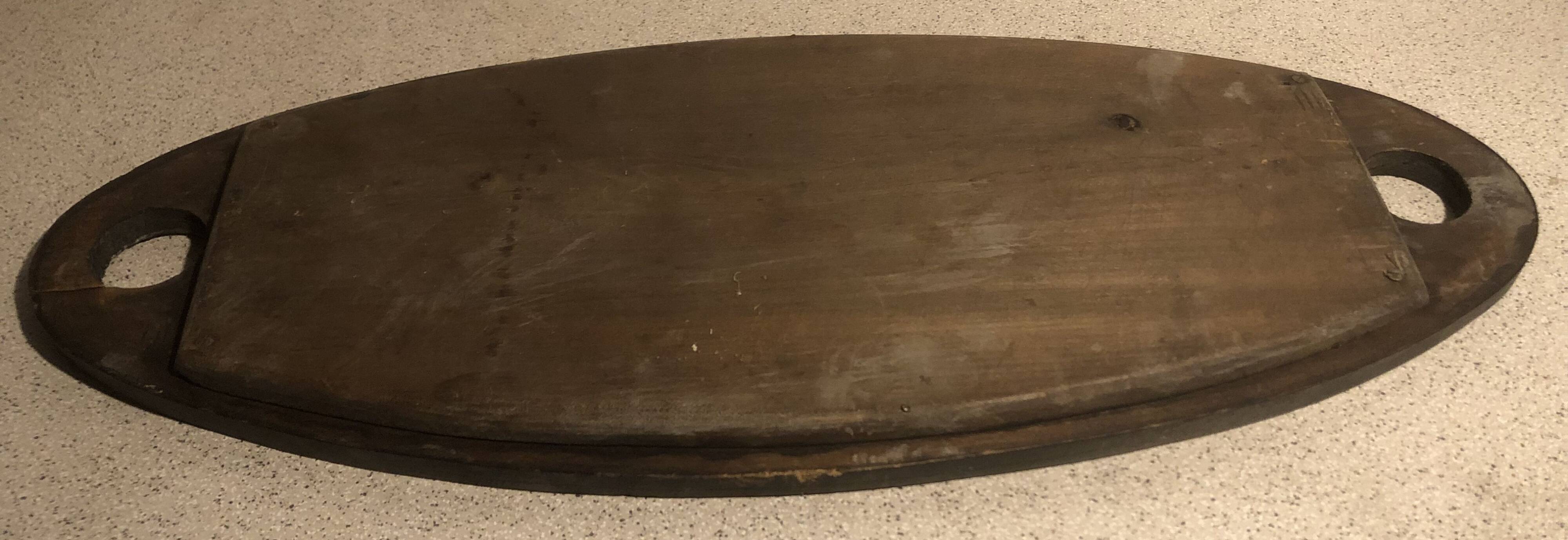 Finely carved wooden tea serving tray