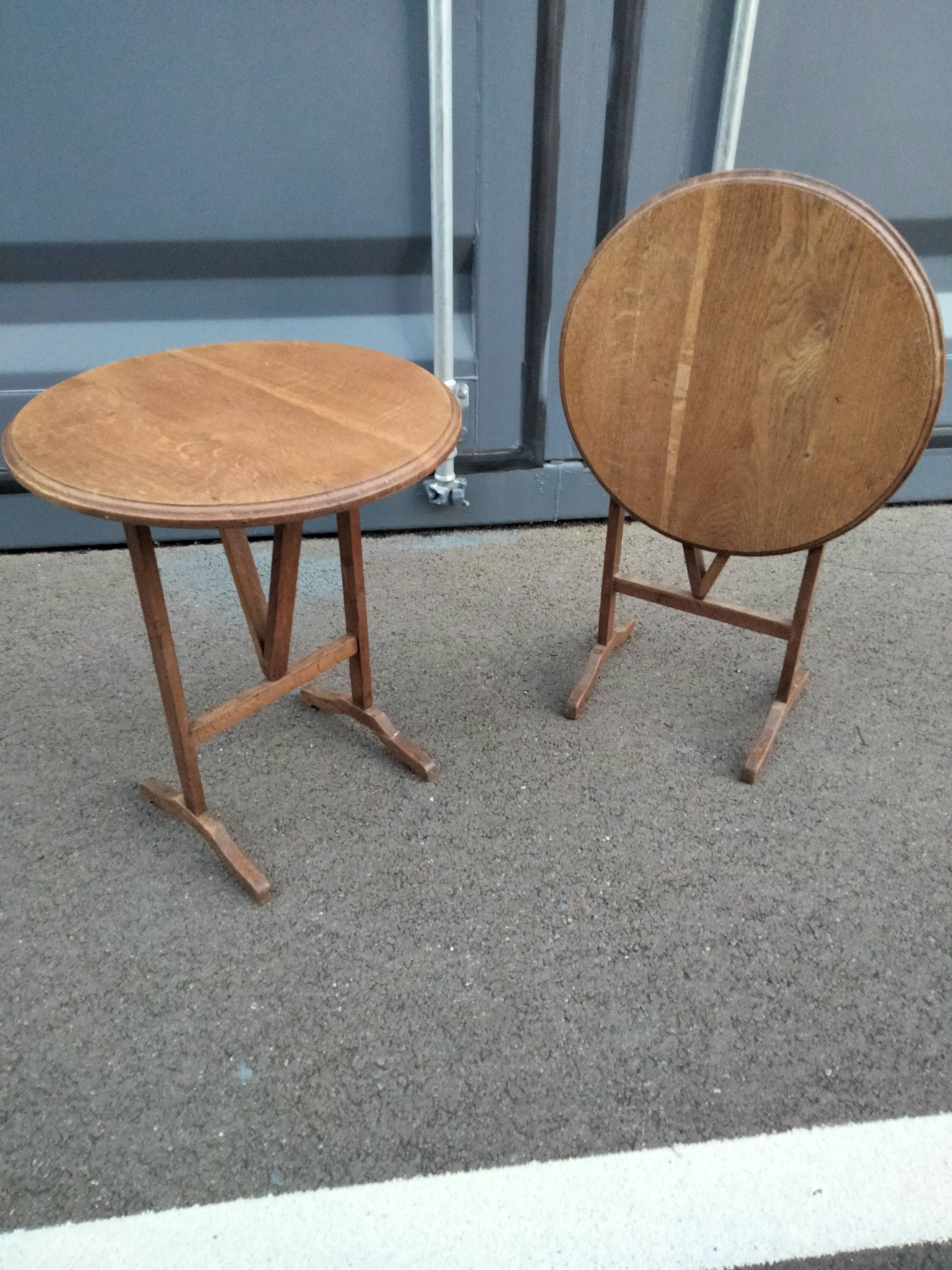 Pair of antique wooden bedside tables side table