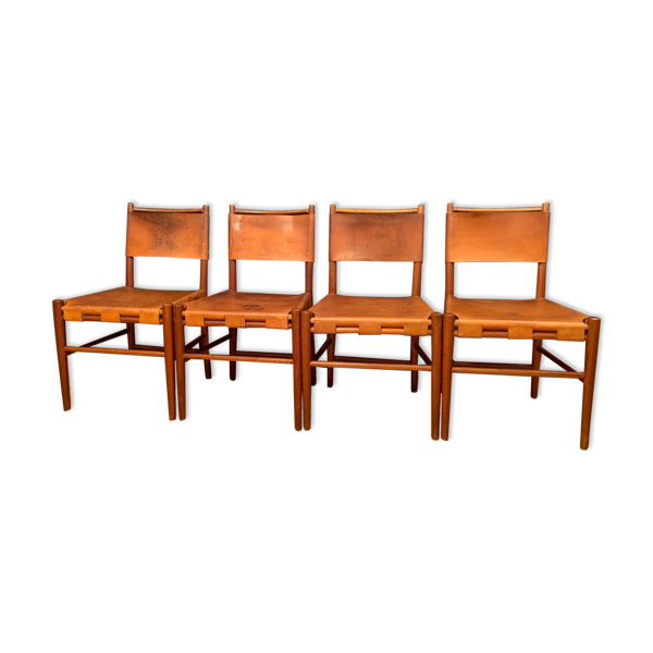 Un ensemble de quatre chaises Danemark années 1960