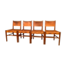 Un ensemble de quatre chaises Danemark années 1960