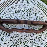 Large vintage Awale Oware game hand carved wood Nigeria 1980s