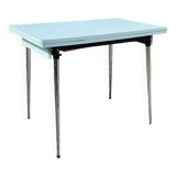 Water green formica table with 2 drawers and extensions