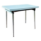 Water green formica table with 2 drawers and extensions