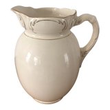 Pitcher / jug / ceramic pitcher with handle and gilding