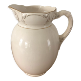Pitcher / jug / ceramic pitcher with handle and gilding