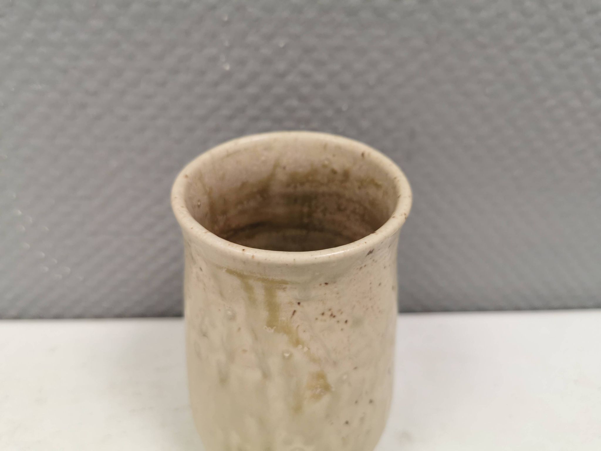 Small vase in beautiful beige glaze. Denmark 1970-80s