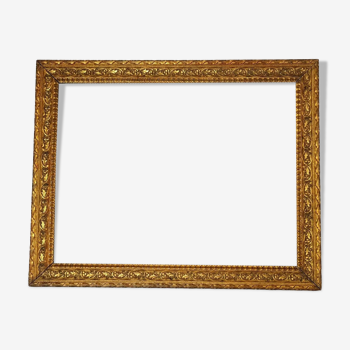 Old frame original gilded stucco wood 58x46 foliage 50x38 cm SB