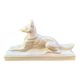 Chien art déco en faïence craquelée
