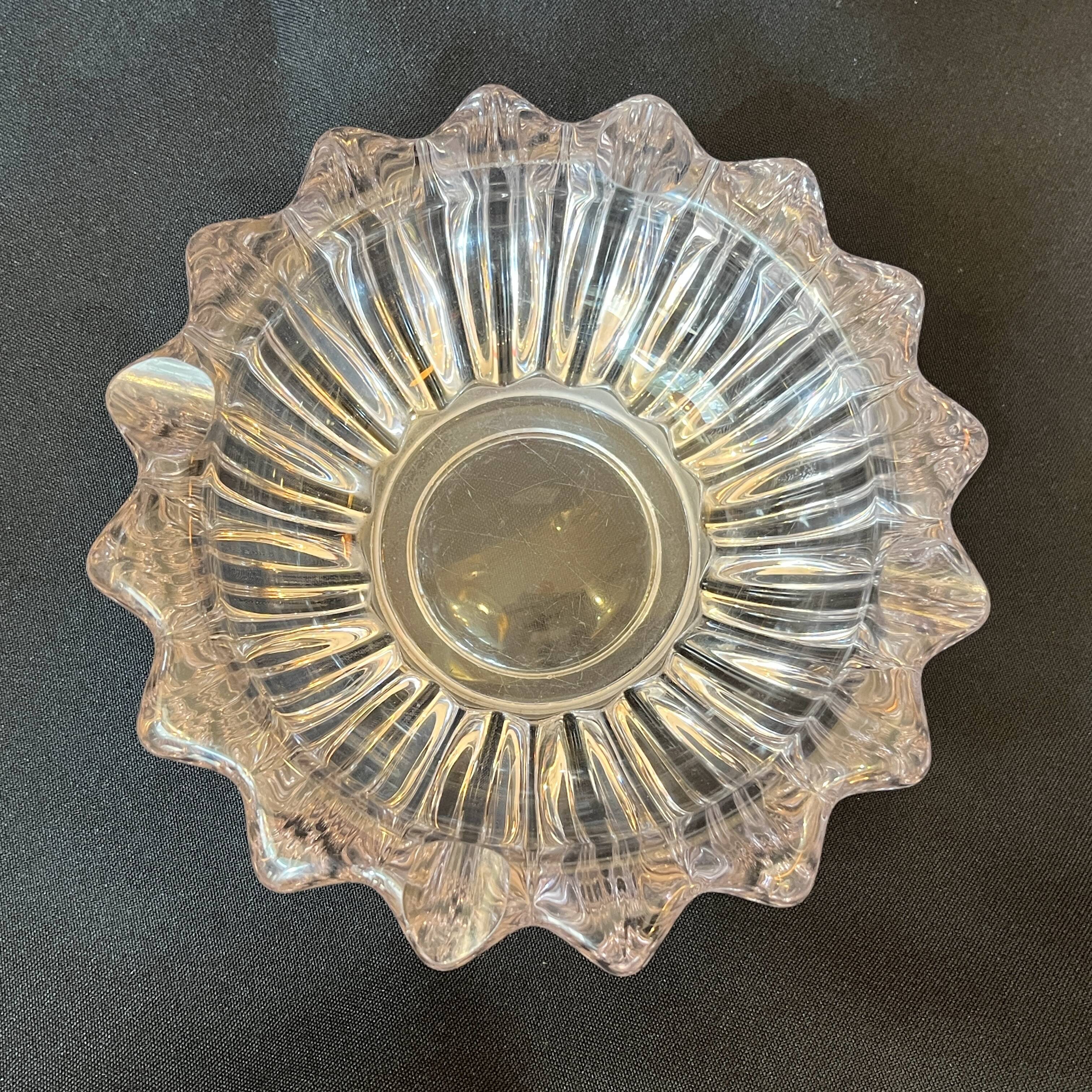 Large Art Deco molded glass ashtray Pierre D'Avesn Art Deco pocket emptier