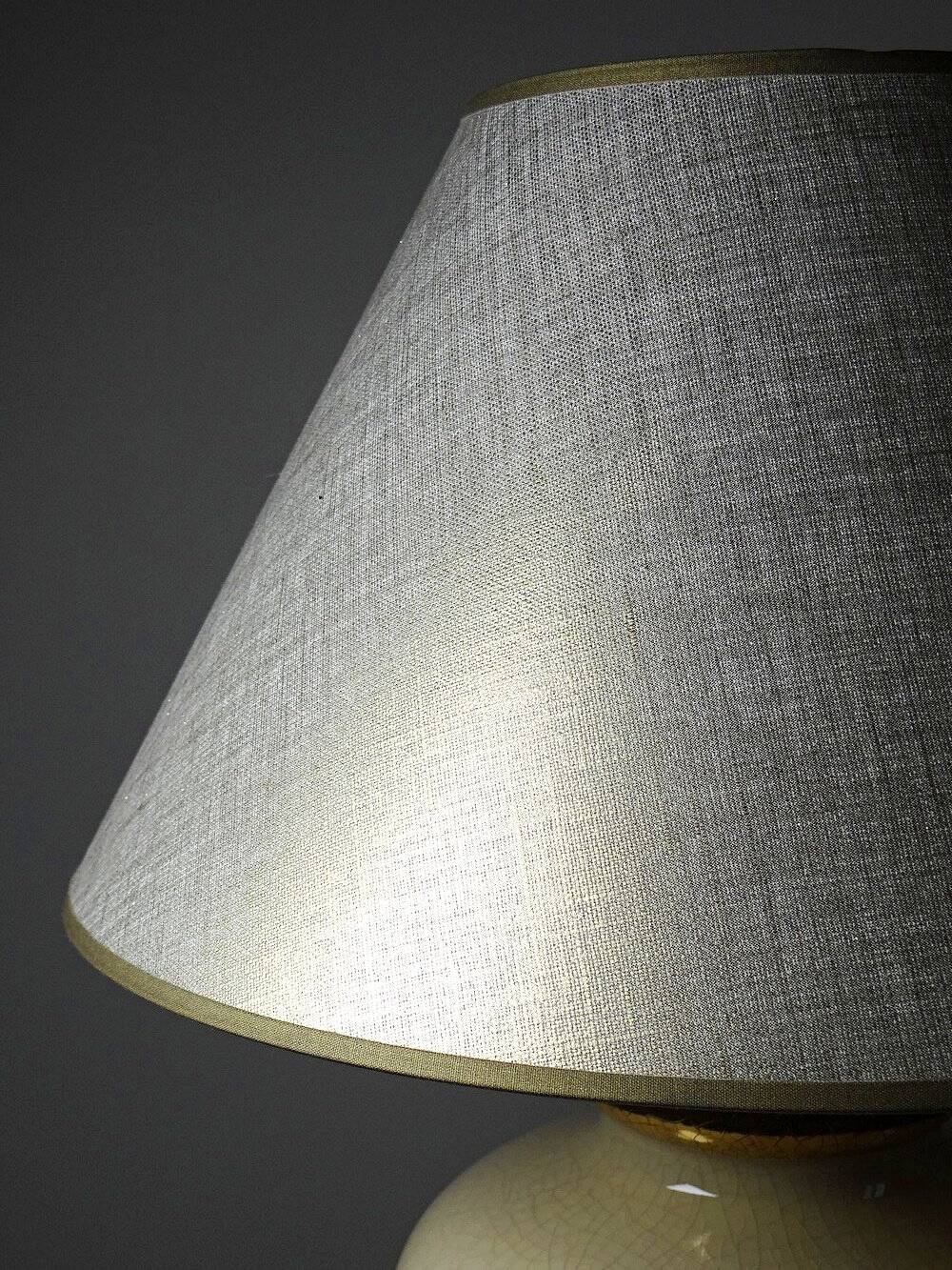 Vintage 1980s-90s Le Dauphin Dynastie crackle-glazed earthenware lamp