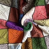 Plaid crochet , couverture vintage 90X120