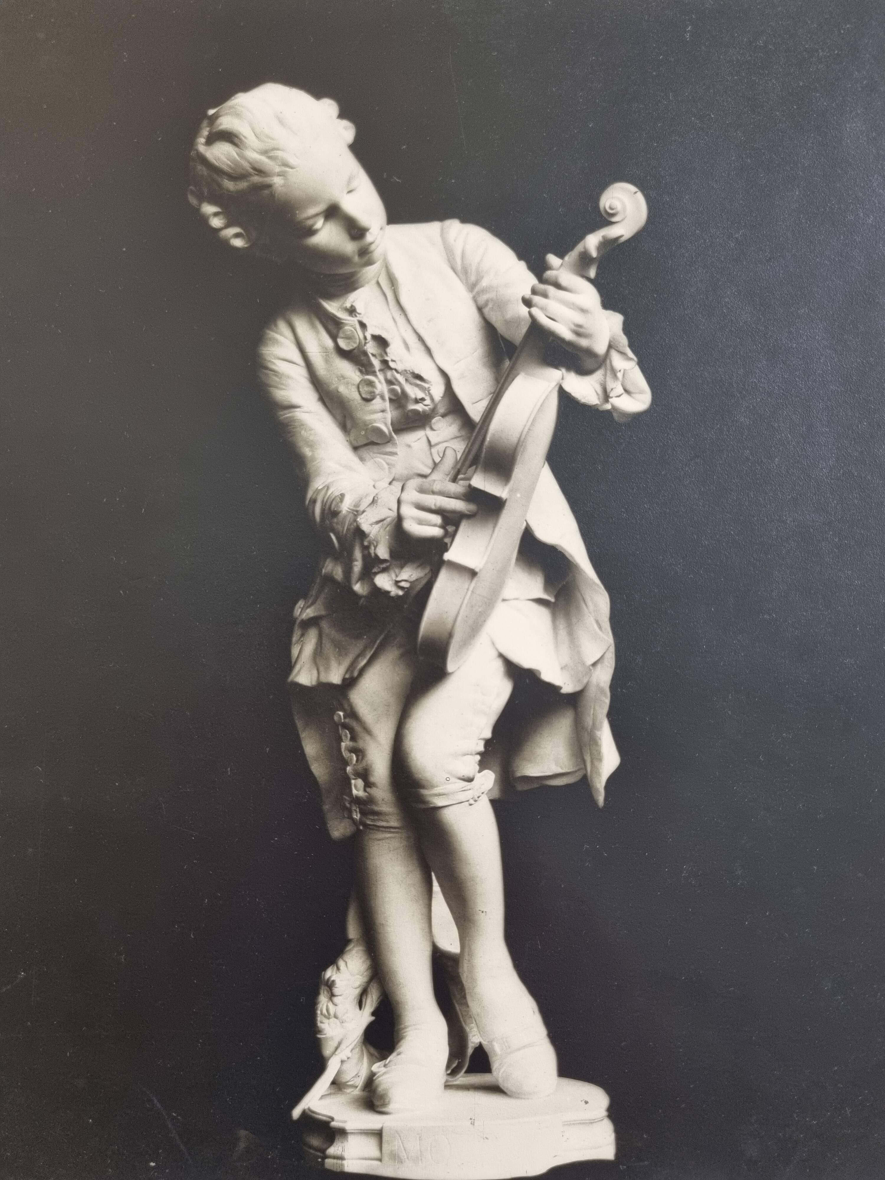 Old photograph by Eugène Fiorillo after Louis Ernest Barrias, Mozart, silver print