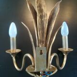 Pair of bronze and brass palm tree sconces