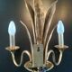 Pair of bronze and brass palm tree sconces
