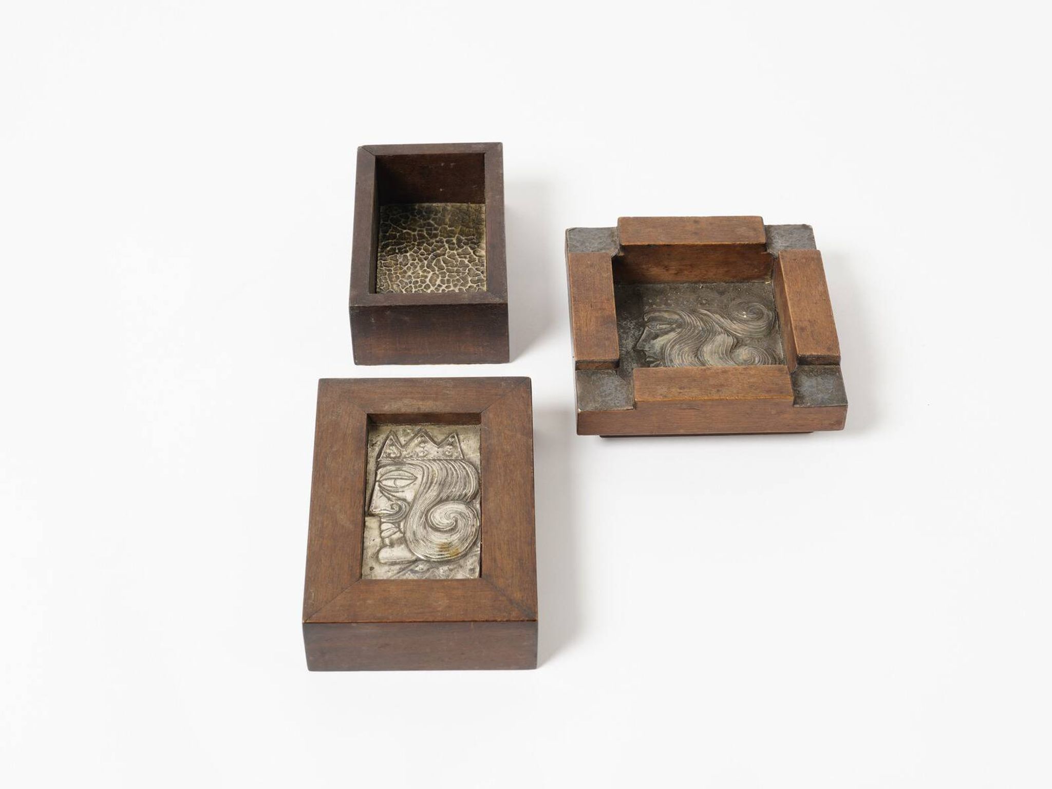 Mid-century rare Smoking Set, ashtray and cigars box, Italy 1950s