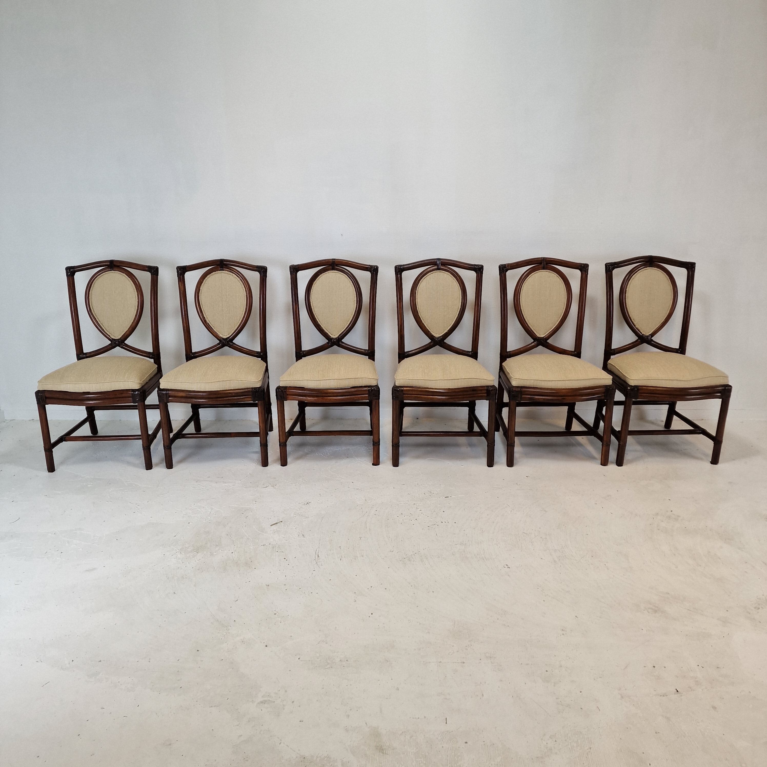 Set of 6 Bamboo Dining Chairs from Gasparucci Italo, 1970s