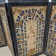 Folding screen in black-painted wood, 19th century