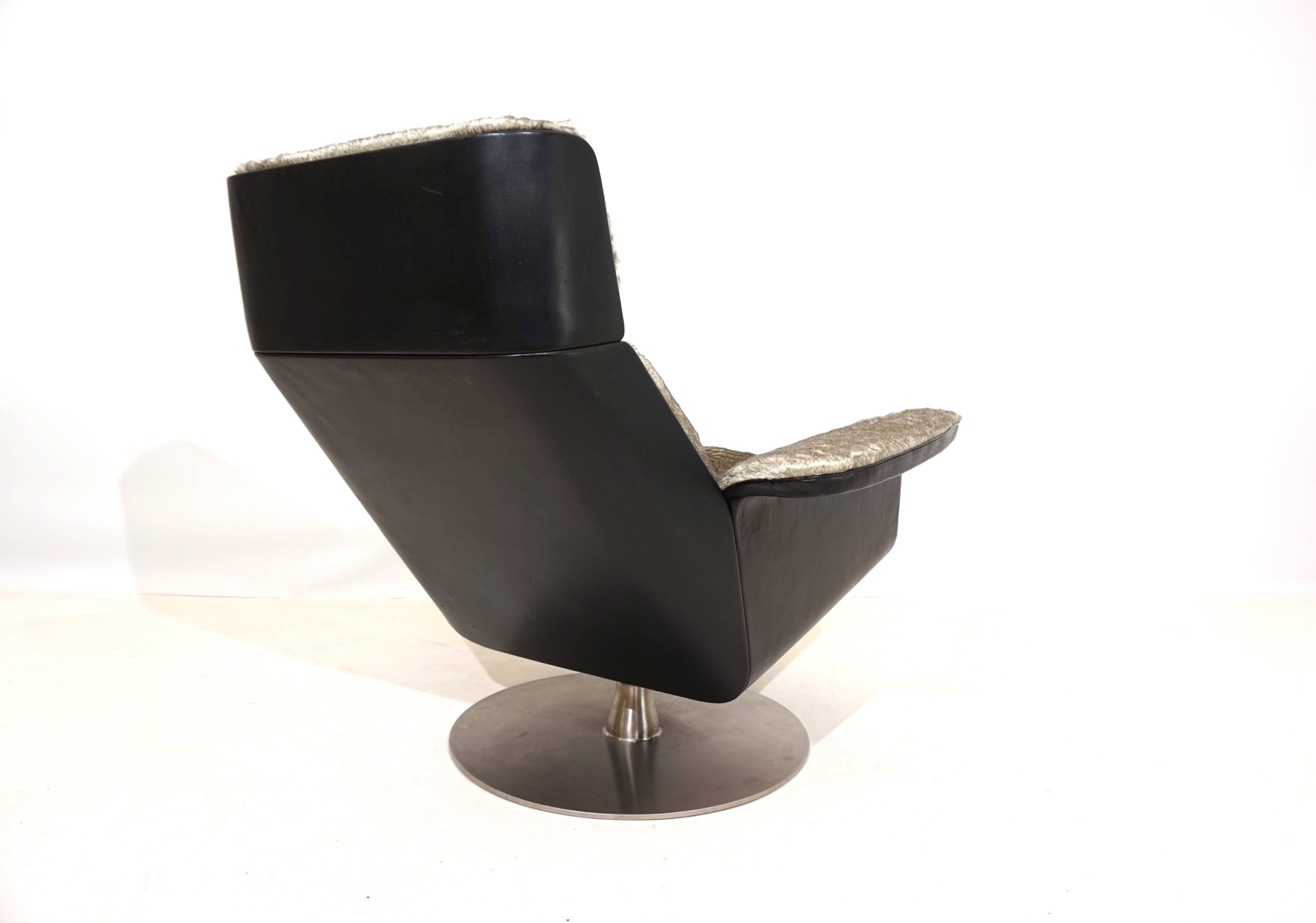 Fauteuil lounge Kaufeld Siesta 62 avec pouf par Jacques Brule