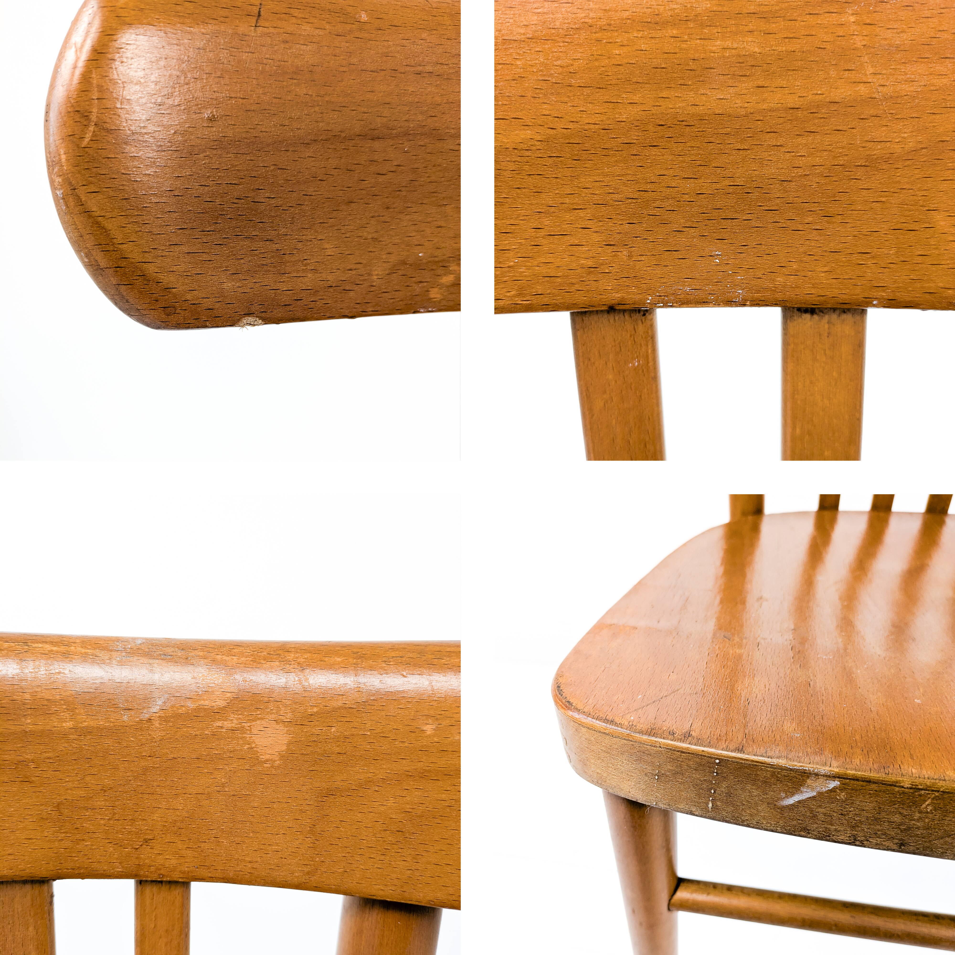 2pcs Chaise de café Chaise de bistrot Mid Century Vintage Café Bistro Streb