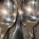 11 silver-plated dessert spoons by Christofle, Cluny pattern, striped