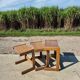 Set 3 nesting tables oak veneer 1970s brutalist