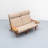 GE-375/2 Two-seater Sofa by Hans Wegner for Getama