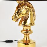 Sculptural Hollywood Regency table lamp in the shape of a horse from the 1970s.