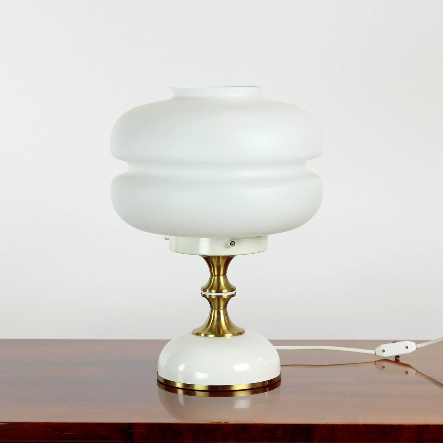 Space Age table lamp in metal and glass by Napako, Czechoslovakia, 1970s