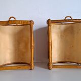 Paire d'appliques en bambou