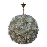 Suspension fleur en nacre & laiton – Allemagne circa 1970
