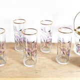 Verres et seau à glaçons en cristal