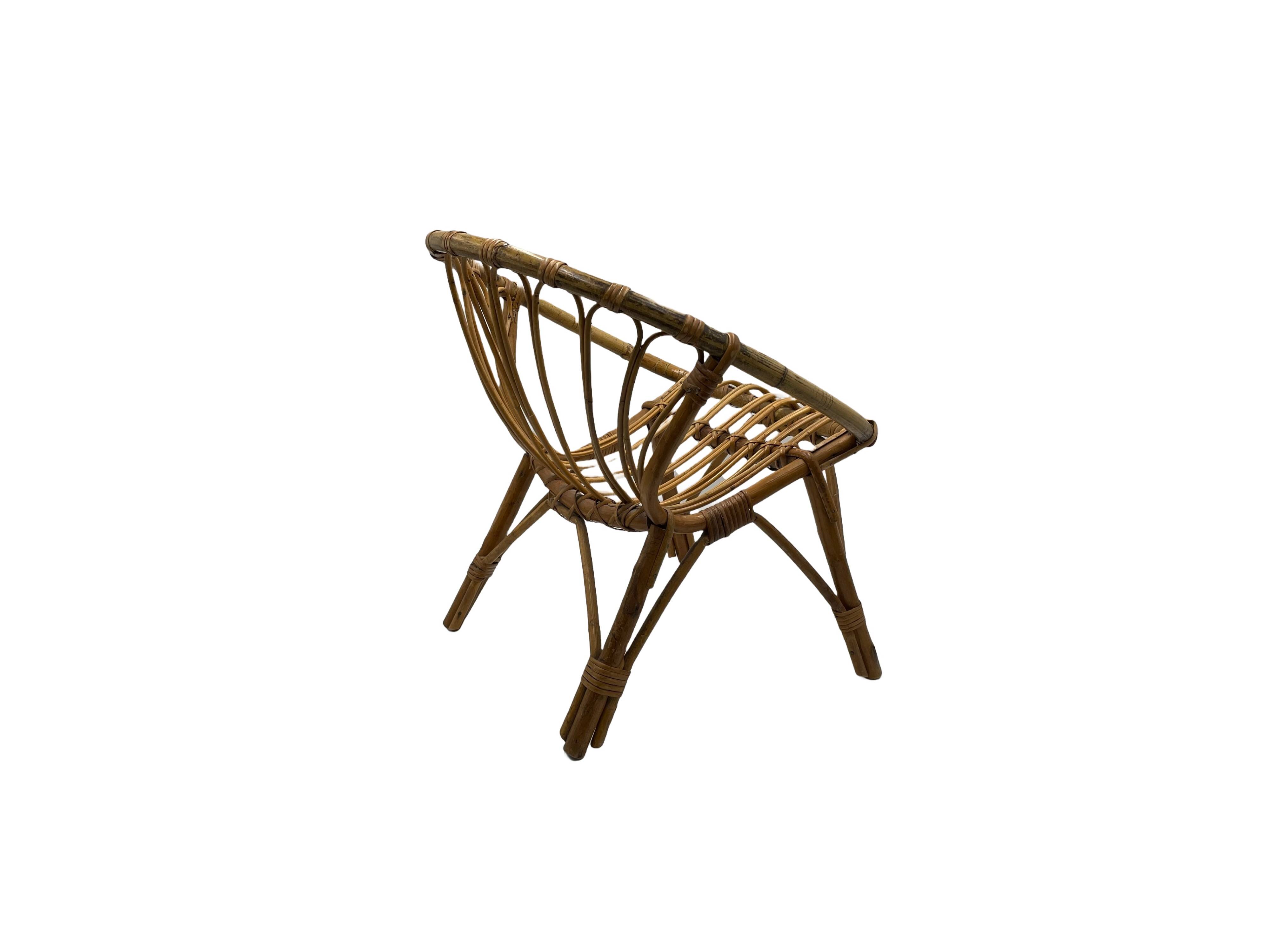 Rattan/bamboo children's armchair