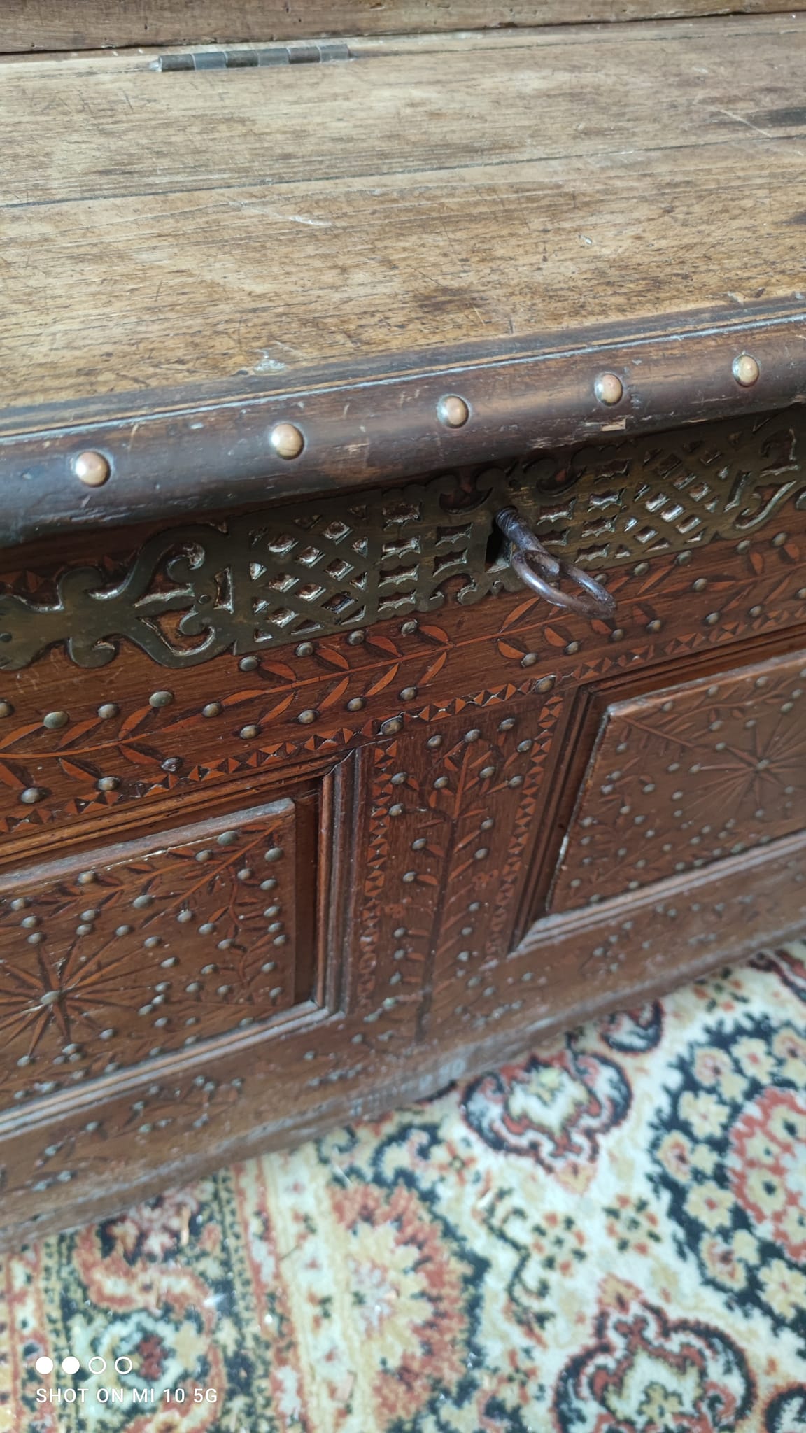 Two-part Breton chestnut cabinet dating from 1878