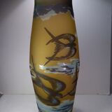 Multi-layered art nouveau glass vase