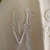 VR monogrammed cotton and linen sheet, 1900s