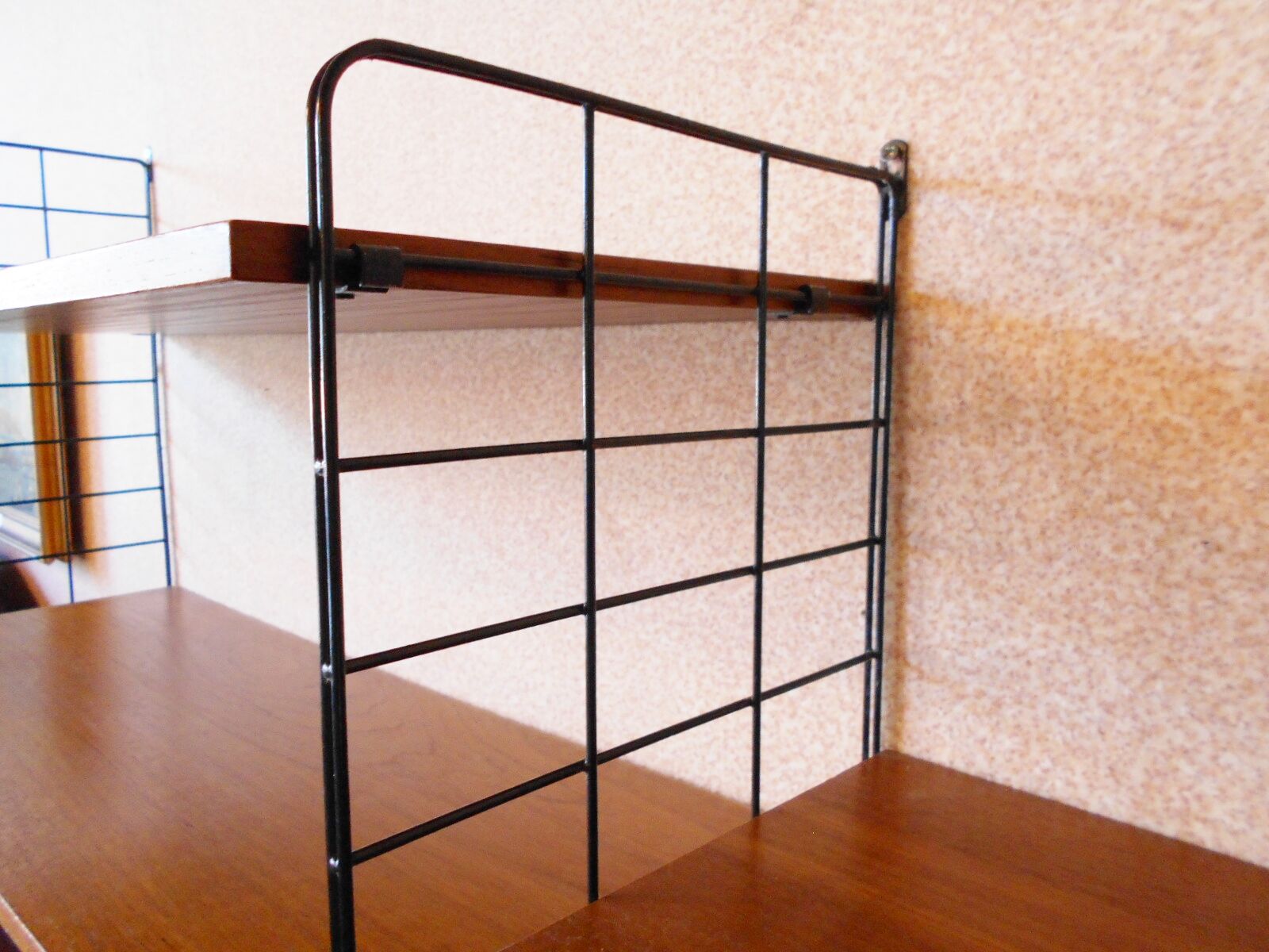 Scandinavian teak wall shelves and modular teak