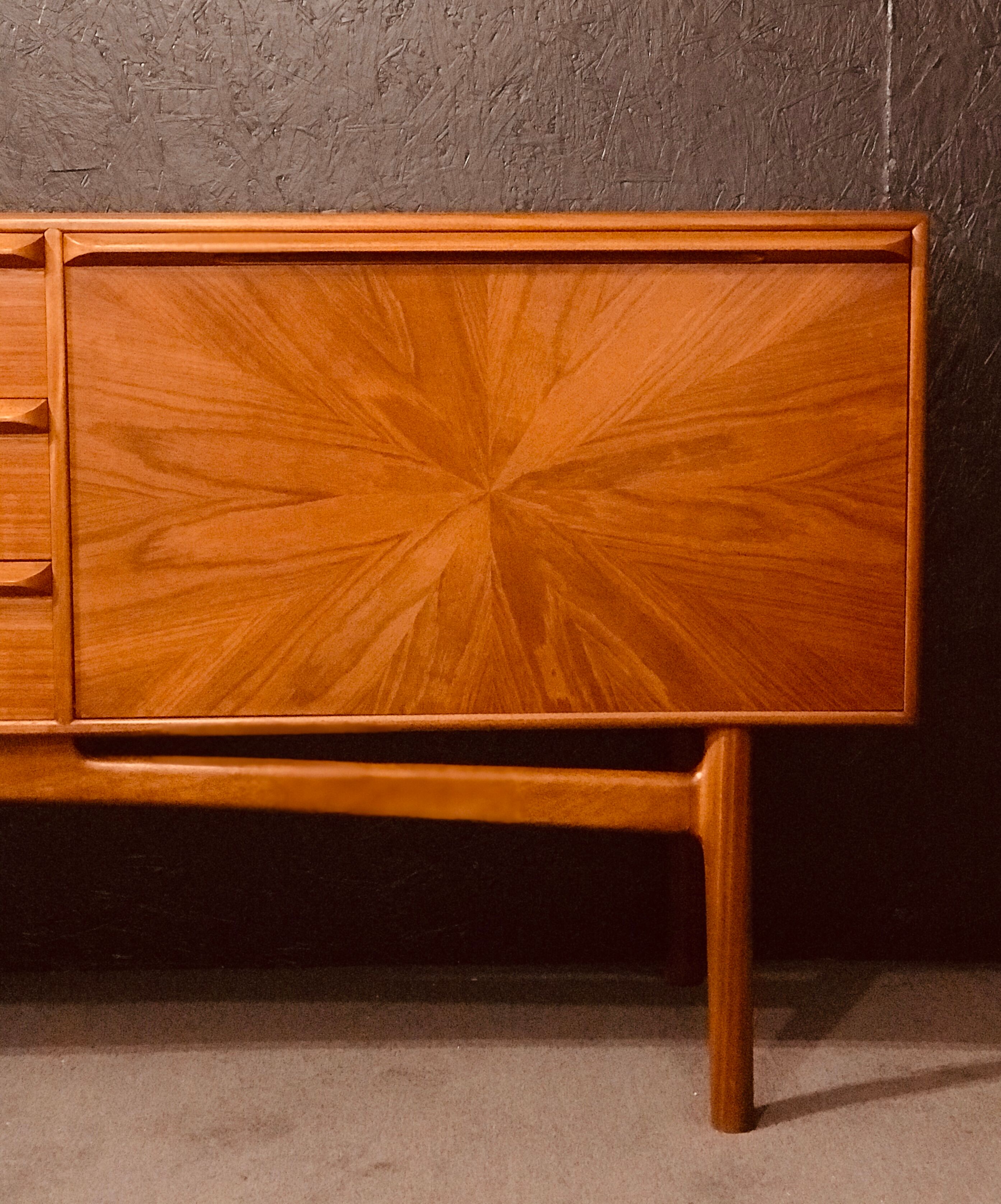 Mid-Century Teak Sideboard by Tom Robertson for McIntosh, 1960s, Sunburst collection.