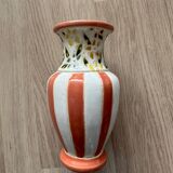 Striped and flowered vase