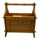 Wooden and cane magazine rack
