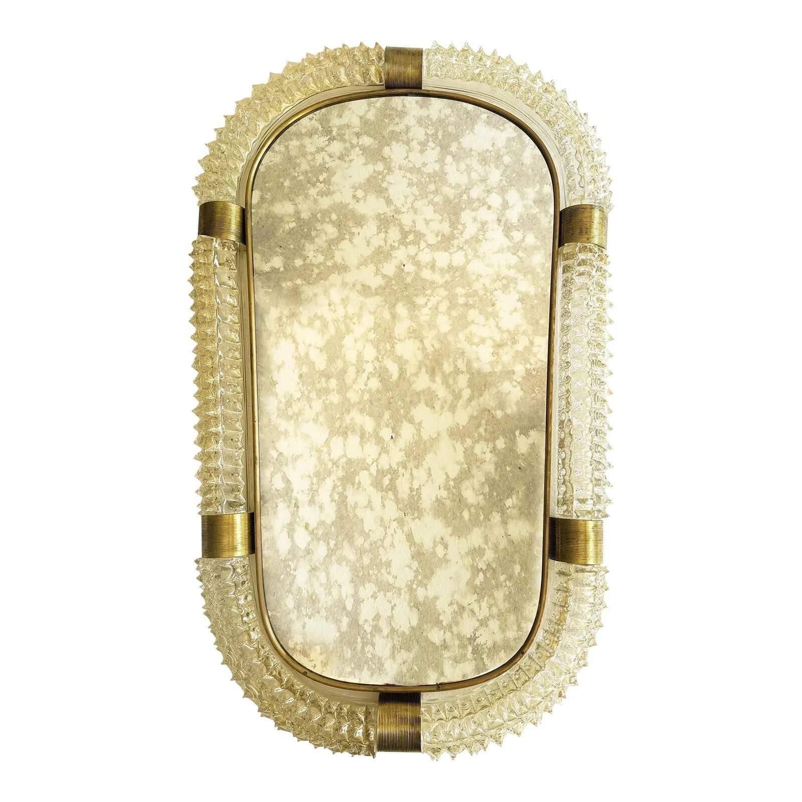 Venetian Luxury "Rostrato" Murano Glass Wall Mirror by Simoeng