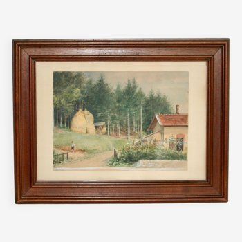 Antique painting Eberbach, 1907