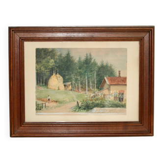 Antique painting Eberbach, 1907