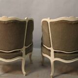 Pair of louis xv style basket armchairs