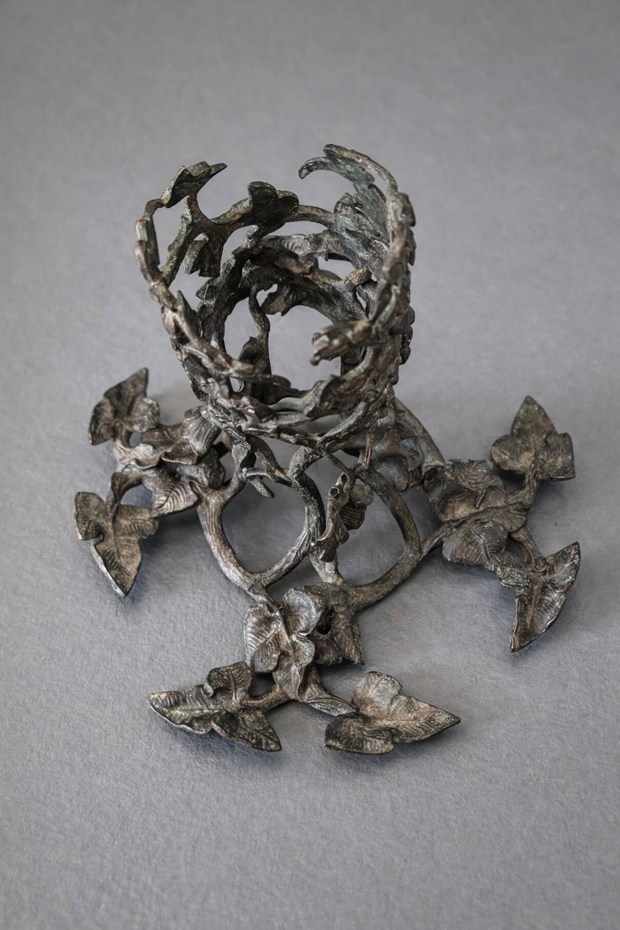 Antique Art Nouveau vase in crystal and patinated bronze – circa 1895–1910