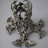 Antique Art Nouveau vase in crystal and patinated bronze – circa 1895–1910