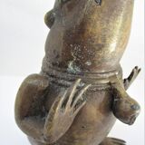 Vintage patinated brass sculptural frog 50-60s