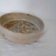 Flat hollow jatte cut signed sandstone symbolic decoration 2 pigeons surrounding a heart Pont Aven Bretagne