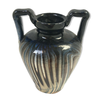 Pottery handle vase Fauquet glazed earth Savoie