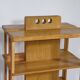 Solid cherry wood rolling shelf, unique piece, 1970s