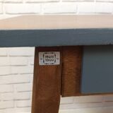 Desk teak feet compass